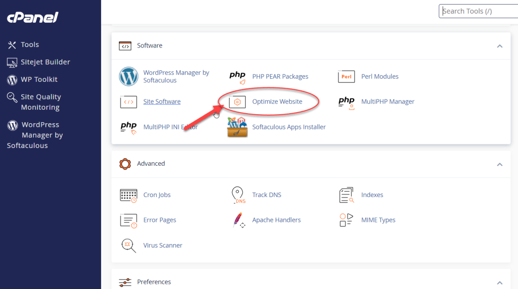 cpanel optimize website